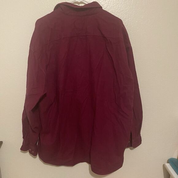 St. Johns Bay Vintage Mens Chamois Cloth Flannel Shirt Burgundy Red Size XXL 2X - Picture 7 of 7